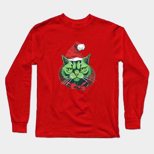 grinch cat version Long Sleeve T-Shirt by cloudviewv2